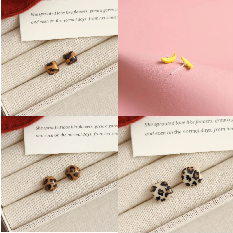 Brief Style Ceramic Needle bar Stud Earrings Multi-Color Brief Round Shape No Allergy Suit For Healty Ear Hole And Sleeping