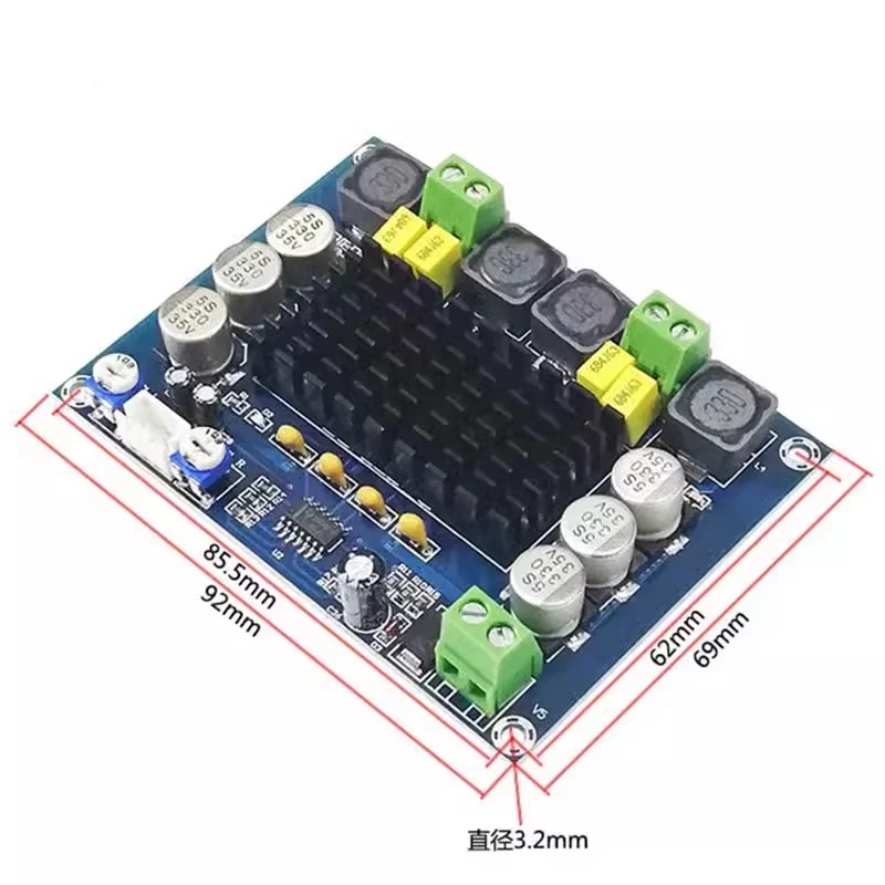 5pcs/lot D-class TPA3116D2 digital amplifier board 2.0 dual channel 2 * 120W high-power audio amplification module