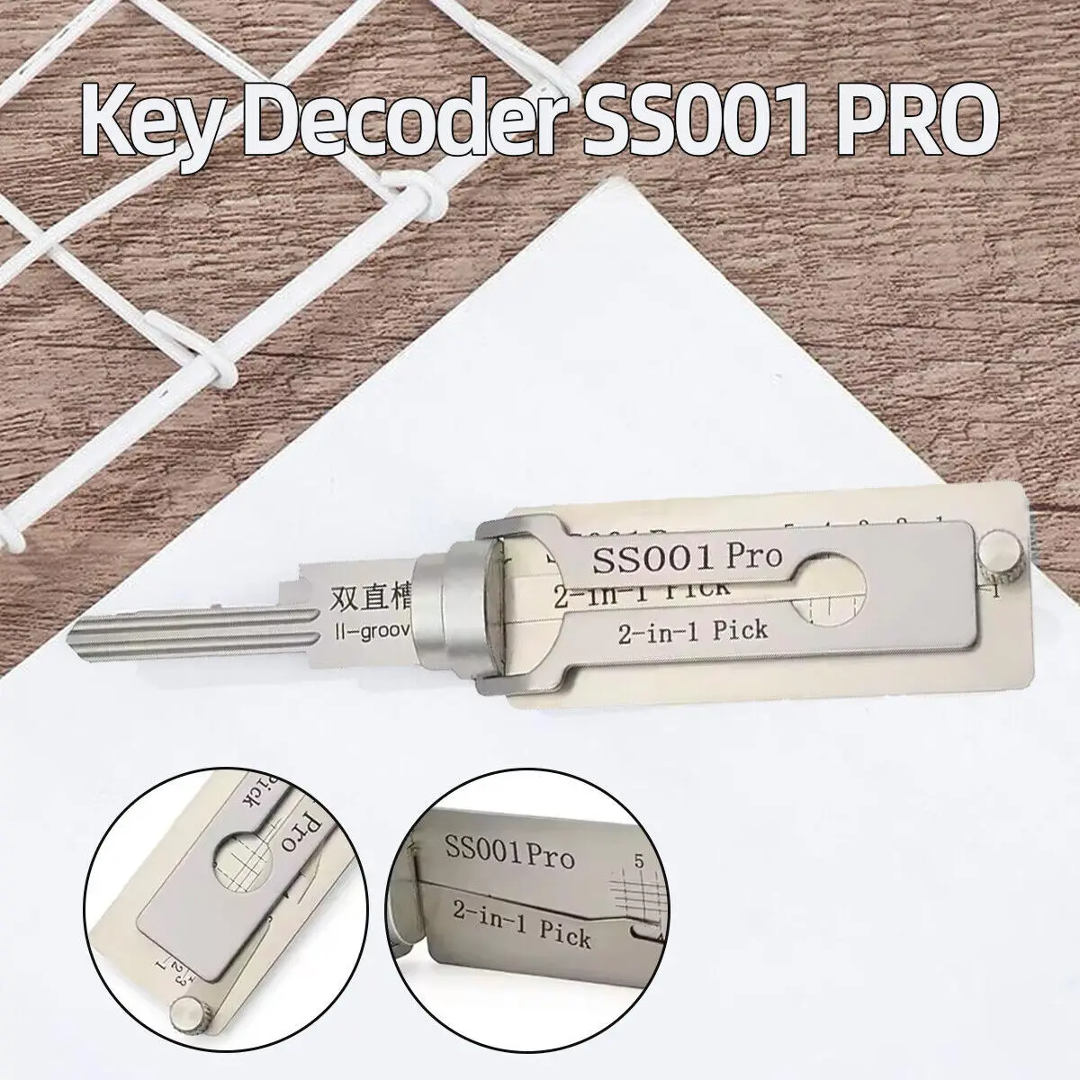 2-In-1 Precision Hand Tools Stainless Steel Key Decoder Fits Model SS001