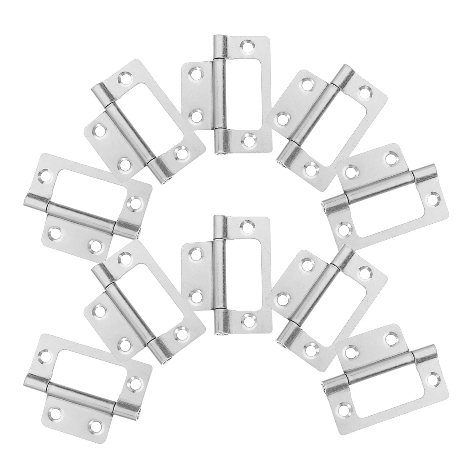 

10Pcs Heavy Duty Iron Hinges for Cabinets Kitchen Wardrobe Doors with Silent Bearing Smooth Flat Hinge Replacement Hardware
