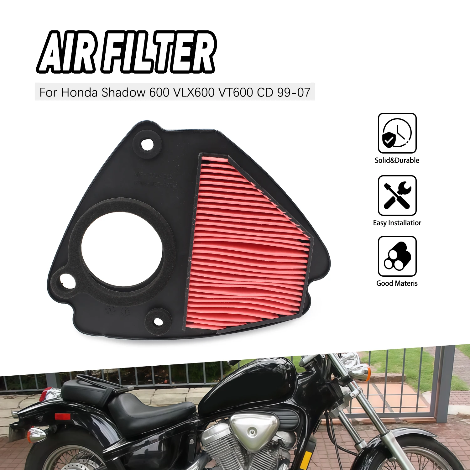 

For Honda Shadow VLX 600 VT600C VT600CD Deluxe 1999-2007 motorcycle part air filter element replacement original accesorios moto
