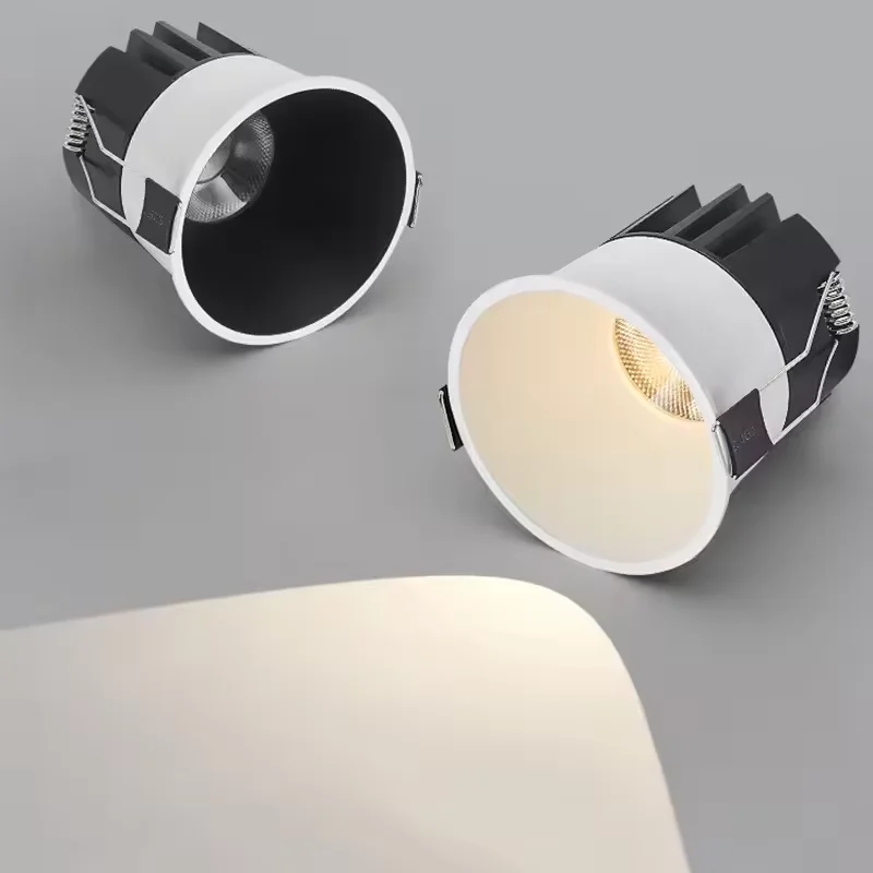 Dimmable Adjustable Angle LED COB Downlight Recessed Ceiling Lamp 5W7W10W12W15W18W 85-265V Round Light For Family Living Room