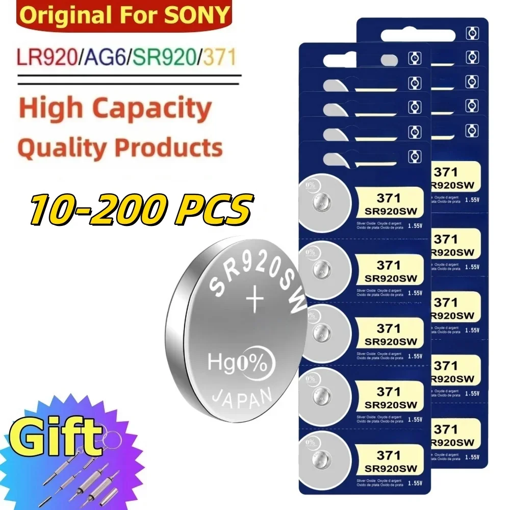 Original For SONY 371 SR920SW Battery High Capacity Silver Oxide 1.55V Button Cell Batteries for Watch