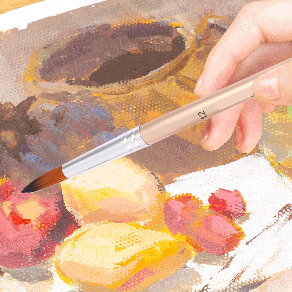 1Set Multifunction Nylon Paintbrush Set Wooden Handle Suitable for Acrylic Watercolor Oil Painting Painting Kit
