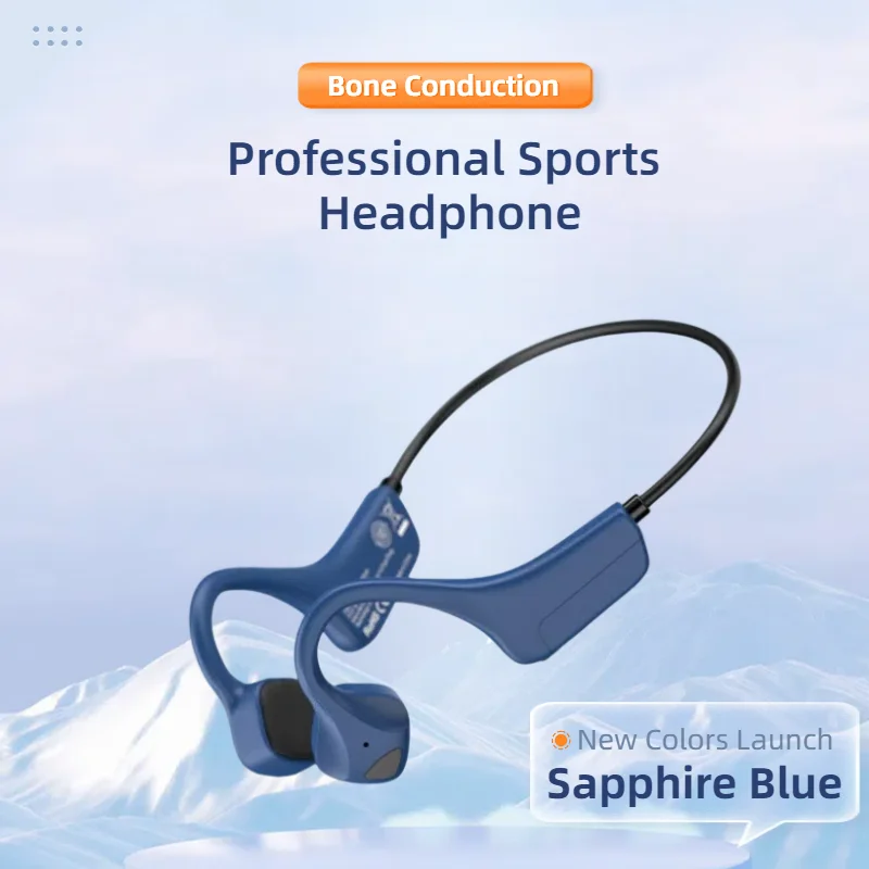 Bone Conduction Wireless Bluetooth Headphones Titanium Lightweight Earphone With Microphones For Sport Running Hiking Bicycling