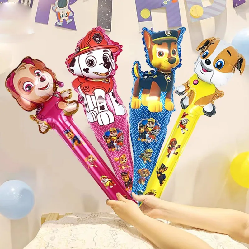 16pcs 65x20cm Paw Patrol Balloon Baby Shower Kids Party Supplies Boy Birthday Paw Dog Stick Decor Ballon Birthday Party Decor