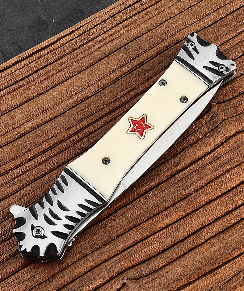 Fruit Folding Knife Outdoor Large Heavy Duty Folding Knife Tactical Field Survival Knife Camping Portable Defense Knife