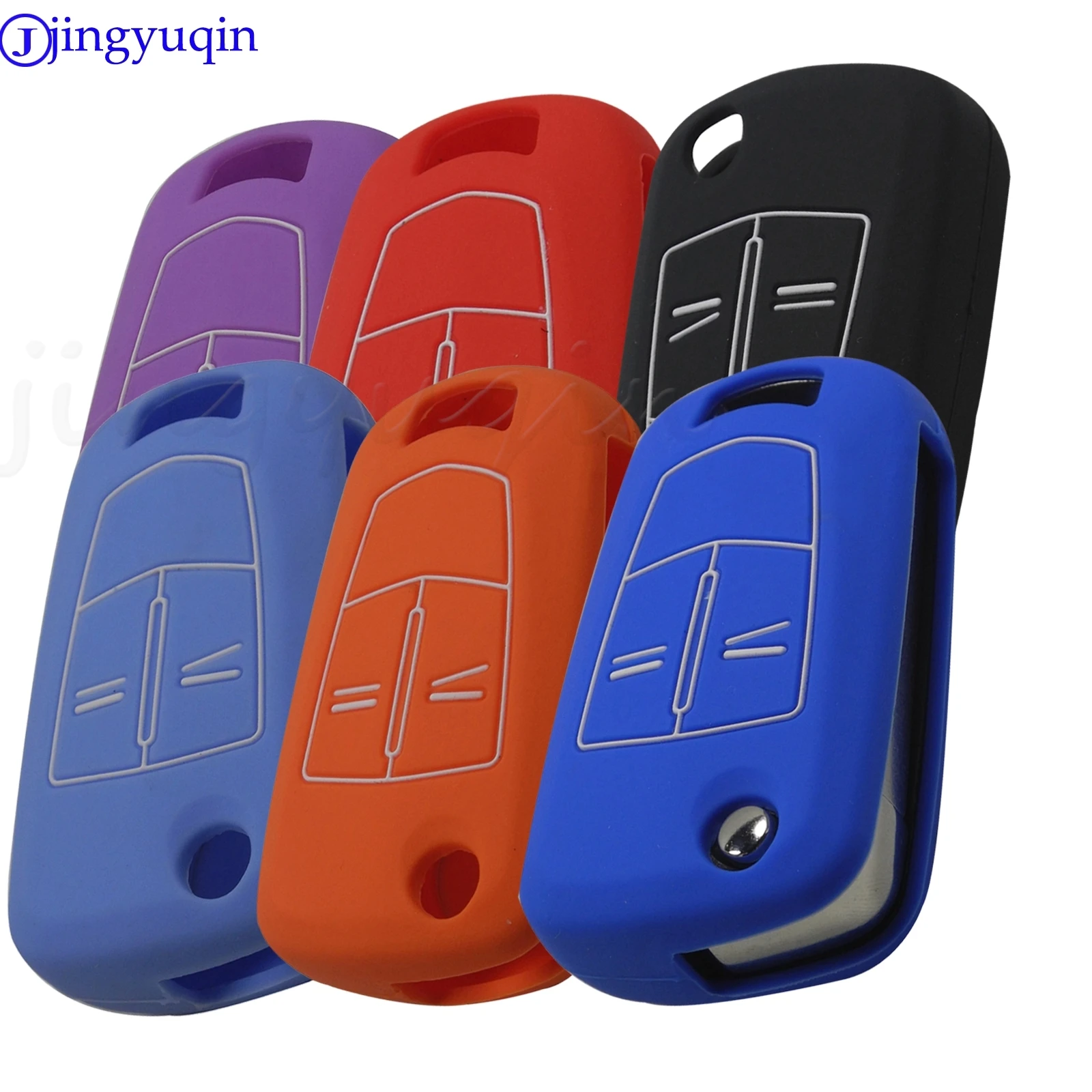 jingyuqin Good Quality Silicone Car Key Cover Case For Opel Vectra C Astra H Corsa D Zafira 2/3 Buttons Flip Folding Remote Key