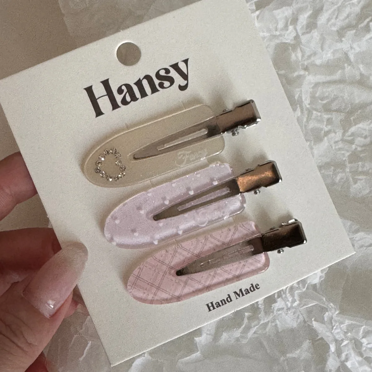 3-teiliges Set mit niedlichen, süßen, einfarbigen Haarspangen im Karomuster, handgefertigte Mini-Entenschnabel-Haarspangen, modische Haar-Accessoires für den Alltag für Frauen – Detail 6