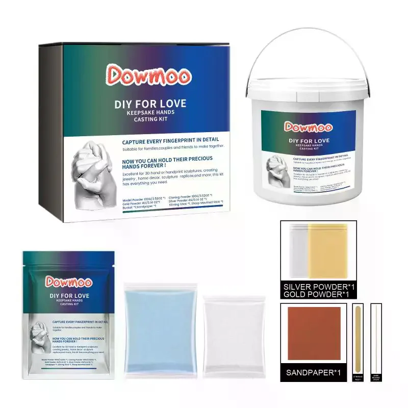 Romantic Hand Casting Kit Couples DIY Plaster Handprint Mold Festival Gift for Anniversary Decoration