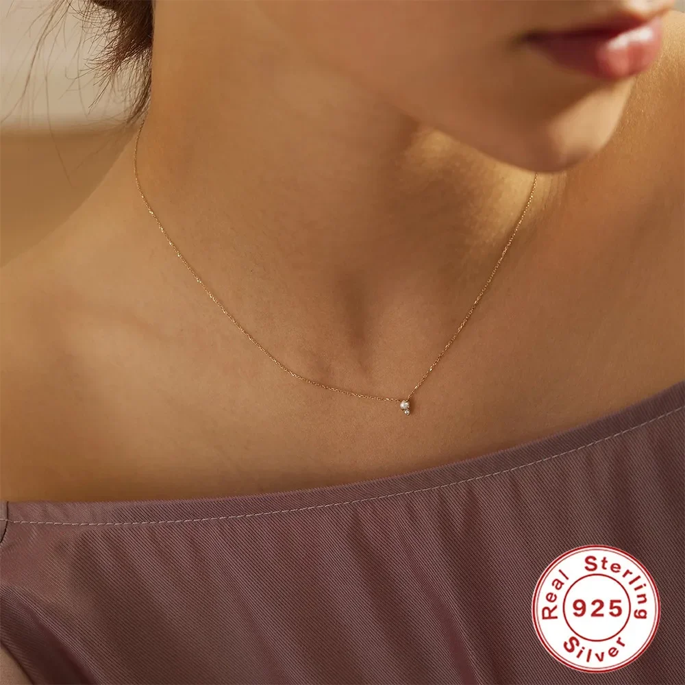 925 Sterling Silver Stacked Clavicle Necklace Chain for Women Fine Jewelry Gifts 18k Gold Color Choker Collar