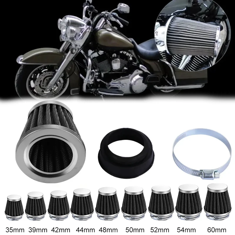 Motorbike Mushroom Head Air Filter Universal Motorcycle Mushroom Head High Flow Cleaner Black Multiple Sizes Available