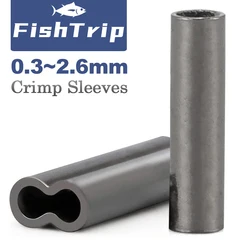 FishTrip Fishing Crimp Sleeves Brass Copper High Strength Corrosion Resistant Single Double Connector Terminal Tackle