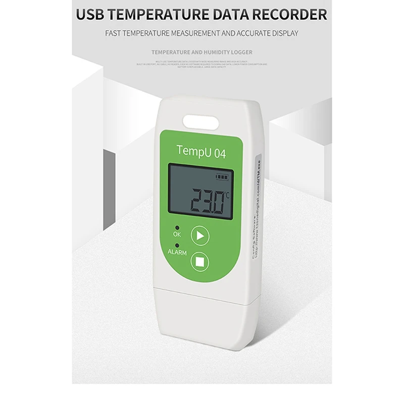 Registrador de dados de temperatura USB Smart-2X Tempu04 com capacidade de 32000 pontos Registrador de dados TEMP reutilizável 30% de desconto