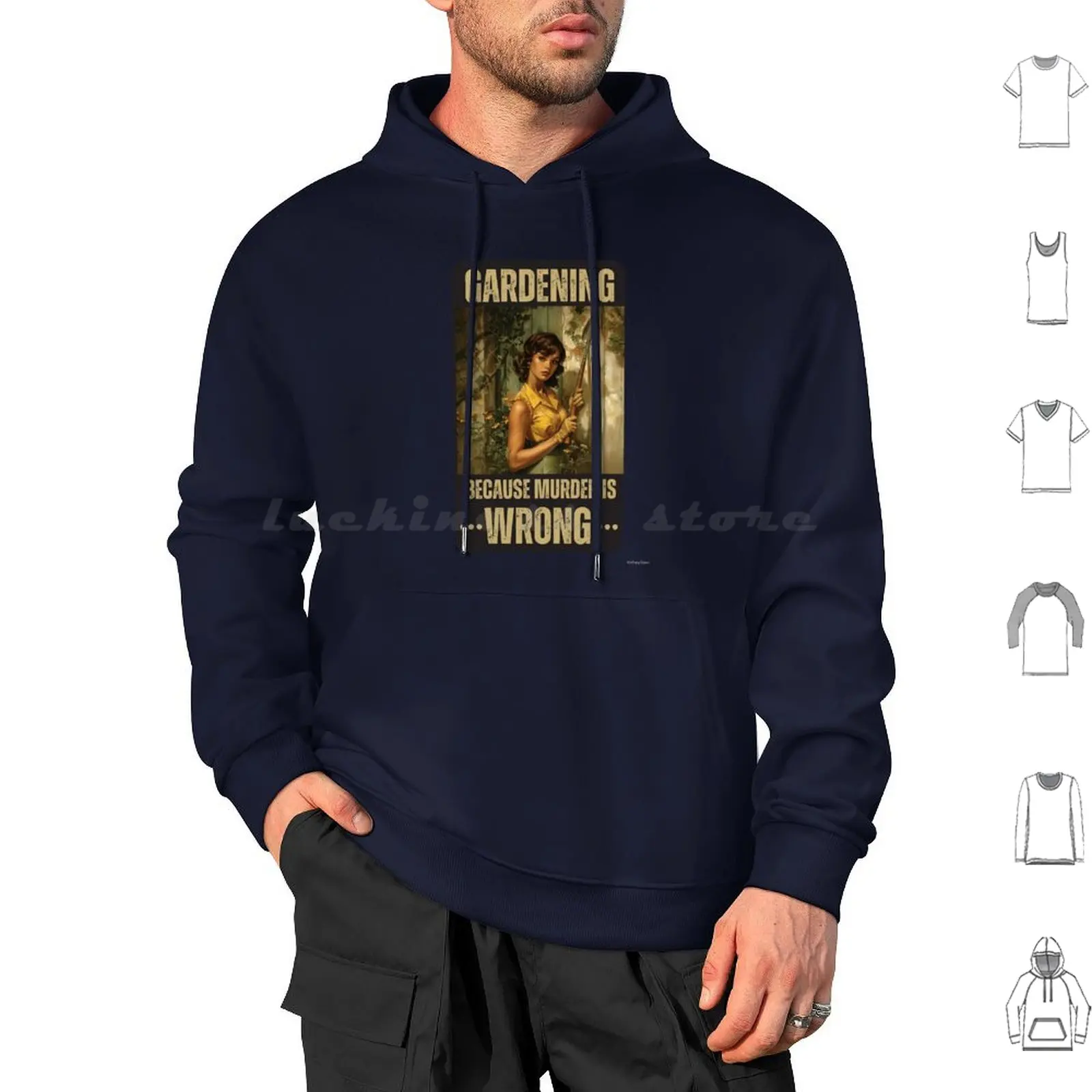

Gardening , Because Murder Is Wrong Hoodie cotton Long Sleeve Gardening Murder Murder Is Wrong True Crime Hobbies Woman