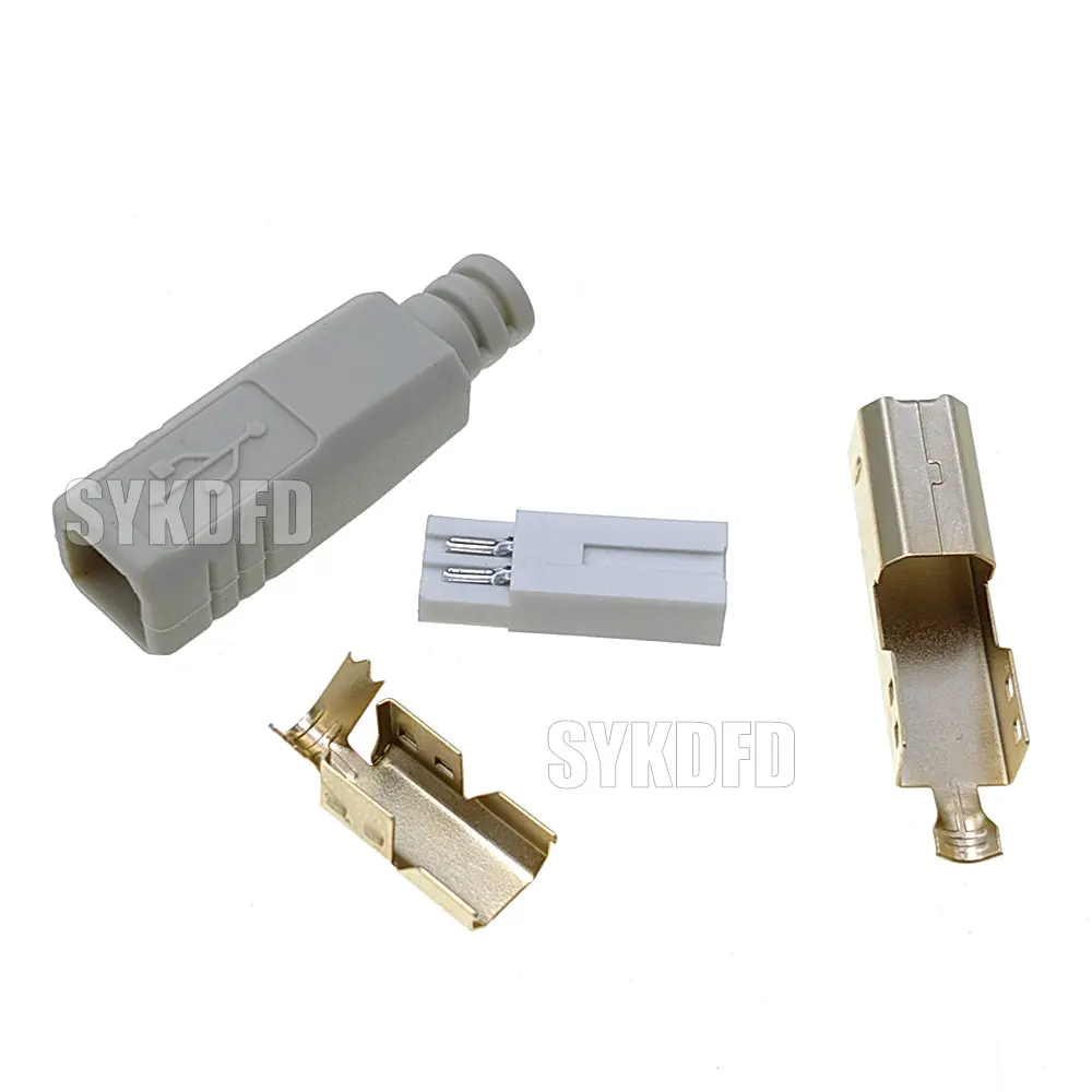 10set Type B Male USB Printer Scanner Extender Adapter Black Data Sync Coupler Converter DIY Repair Free-Welding Connector