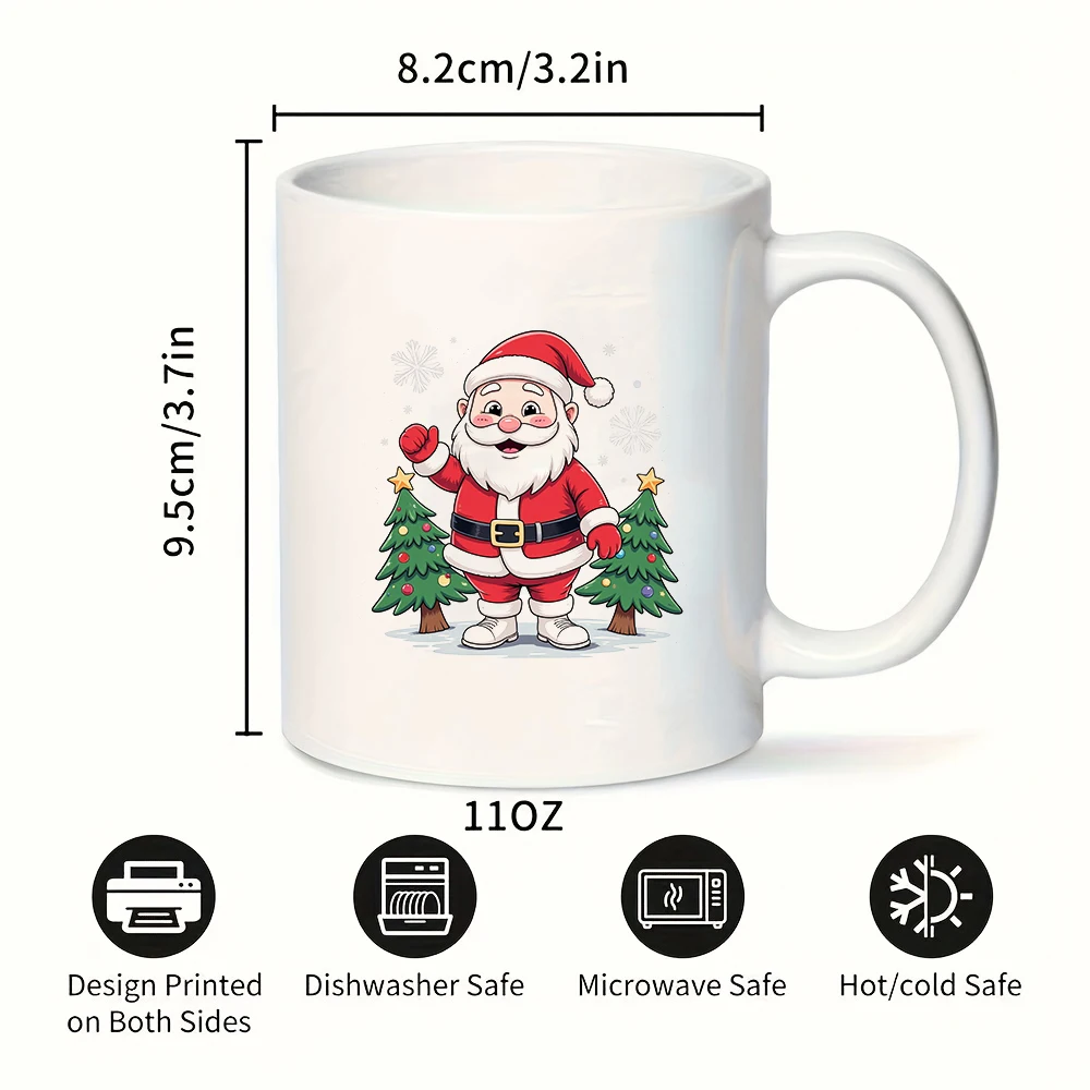 Tazza di Babbo Natale cartone animato Tazza per bambini da 11 OZ Regalo di Natale personalizzato Essenziale per la famiglia e l'ufficio Tazza da caffè Regalo per la casa