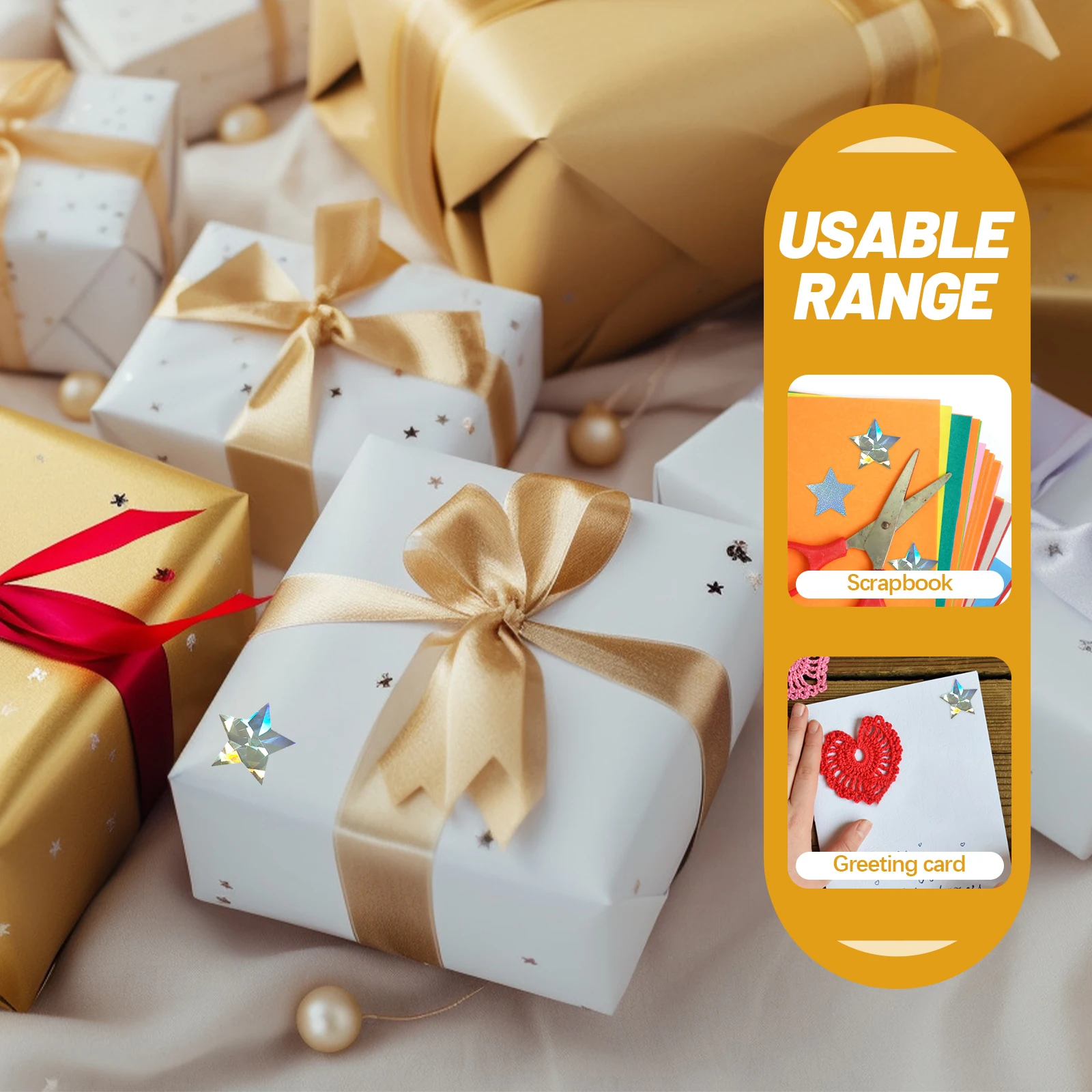 2 Rolls Star DIY Sticker Roll for Diary Scrapbook Photo Album Greeting Card Craft Decoration Self Adhesive Stickers