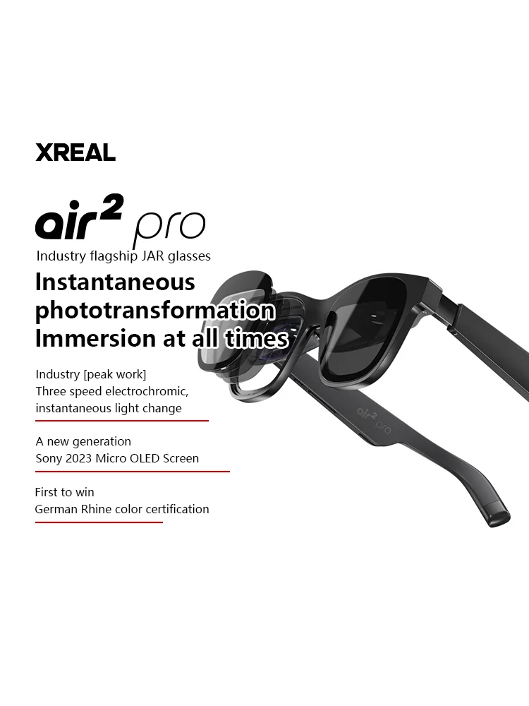

Очки Xreal Nreal Air 2 Pro Ar, 130 дюймов, космический экран, портативный портативный вид на 1080p для частного кинотеатра