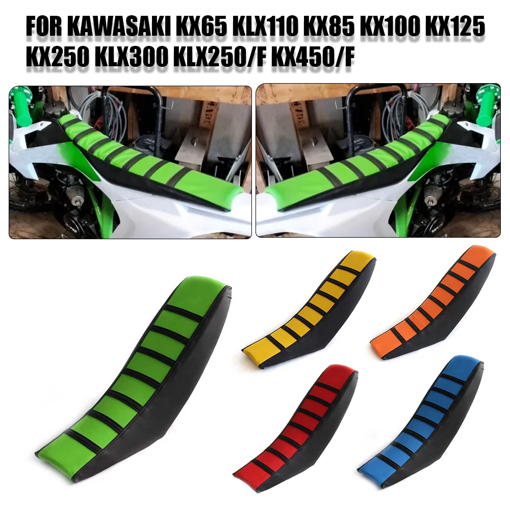 

For Kawasaki KX65 KLX110 KX85 KX100 KX125 KX250 KLX300 Motocross Dirt Bike Cross Country Rubber Striped Gripper Soft Seat Cover