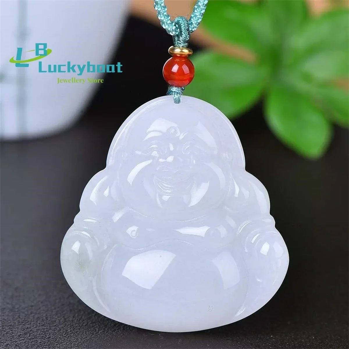 Natural Tianshan Cui Maitreya Buddha Gong Pendant is Simple Personalized Fashionable Exquisite and Versatile for Men and Women