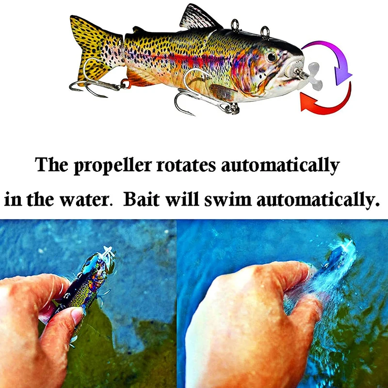 NEW 3.5in Automatic Swimbait Robotic Electric Fishing Lure Auto Multi Jointed Bait USB Rechargeable Wobbler Pesca Accessories