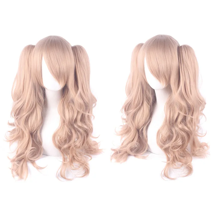 ยาว70ซม.Body Wave Lolita Wigsกับ2 Ponytailsหนาและหนาผมสังเคราะห์ผู้หญิงUniversalผมปลอมอะนิเมะคอสเพลย์วิกผม