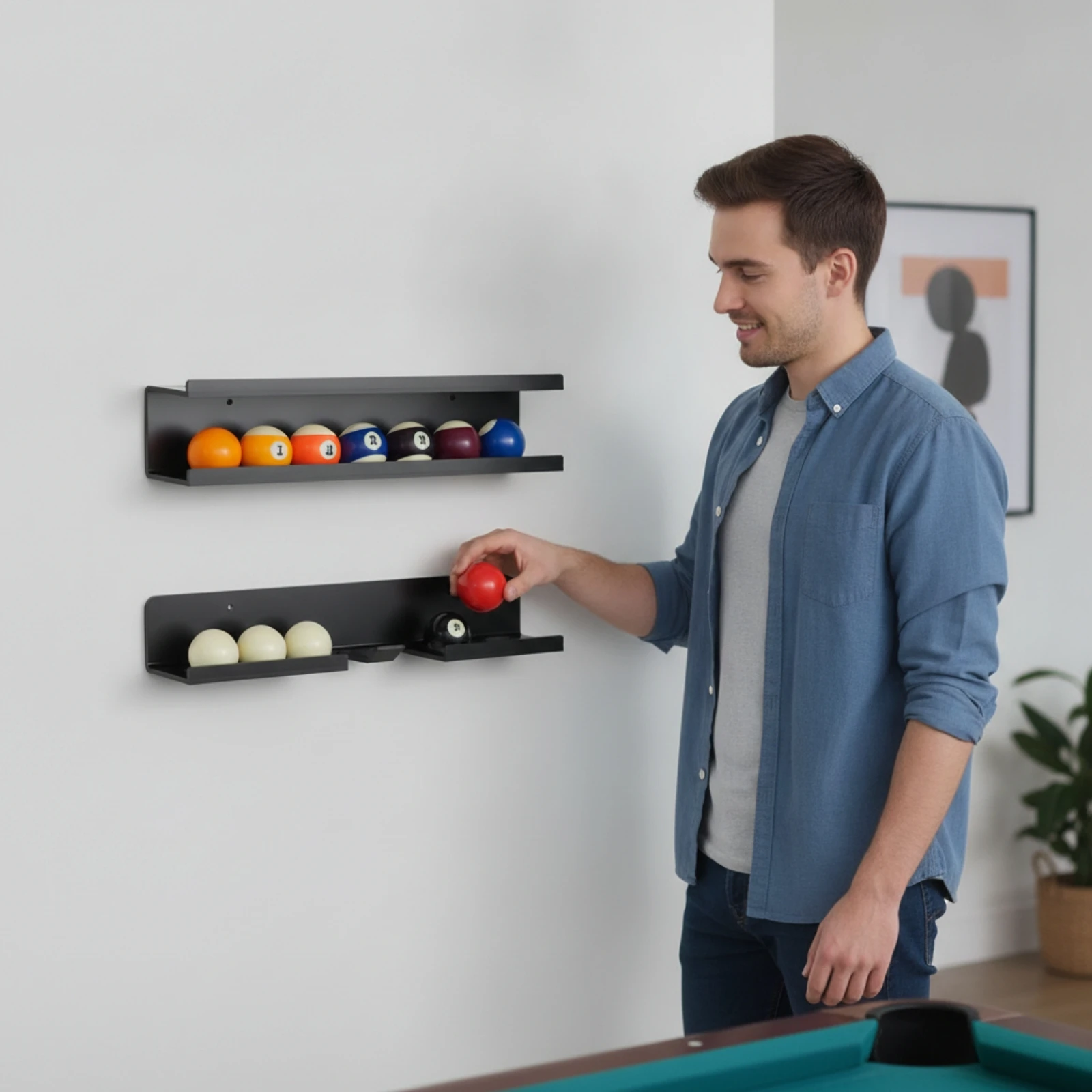 

2 Pieces Billiard Ball Rack Transparent Billiard Ball Rack Organizer Space-Saving Compact for Collectors, Game Room, Bar