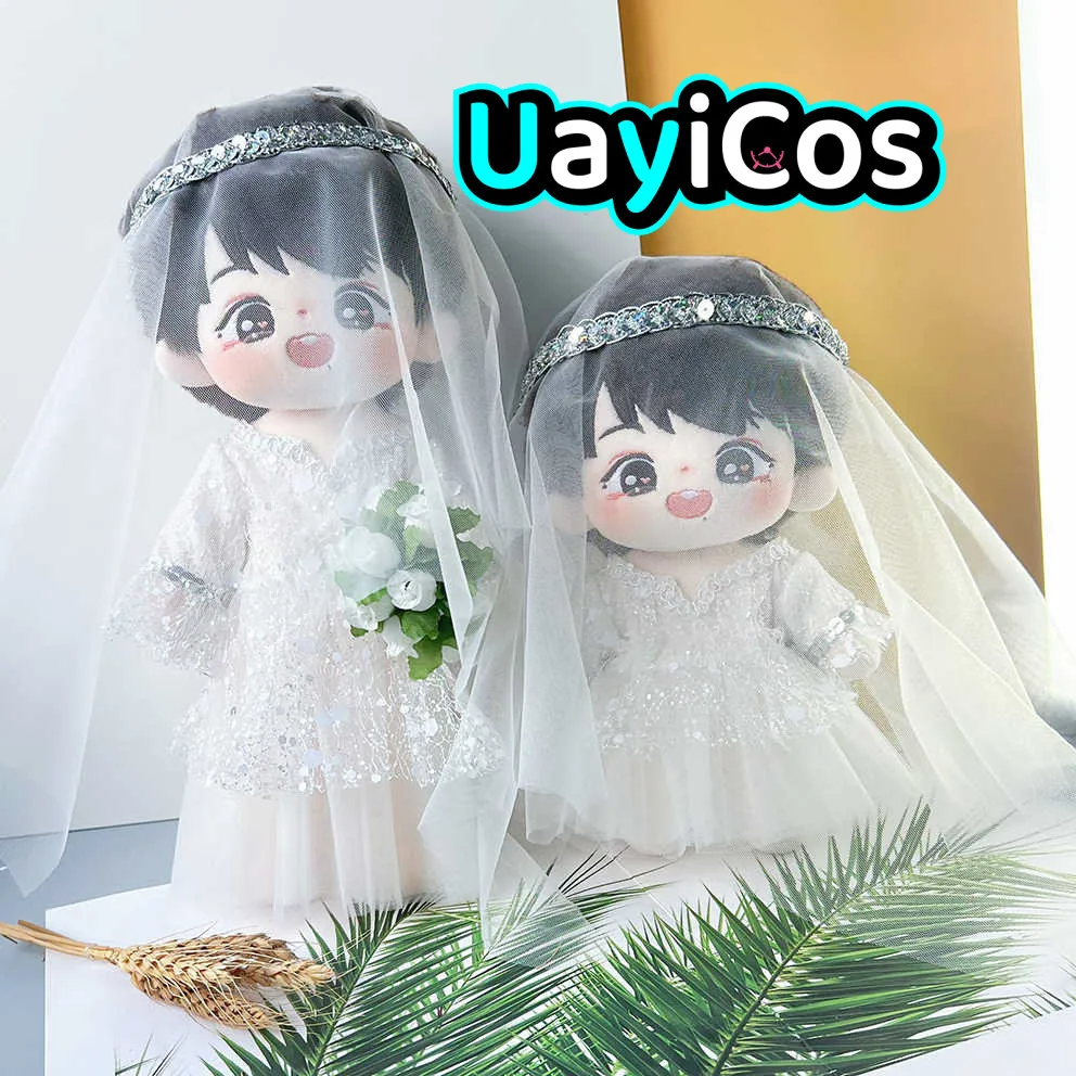 

20cm 30cm Doll Clothes Wang Yibo Xiao Zhan Maisui Wedding Dress White Skirt Suit Stuffed Plushies Doll Clothes Accessories Anime