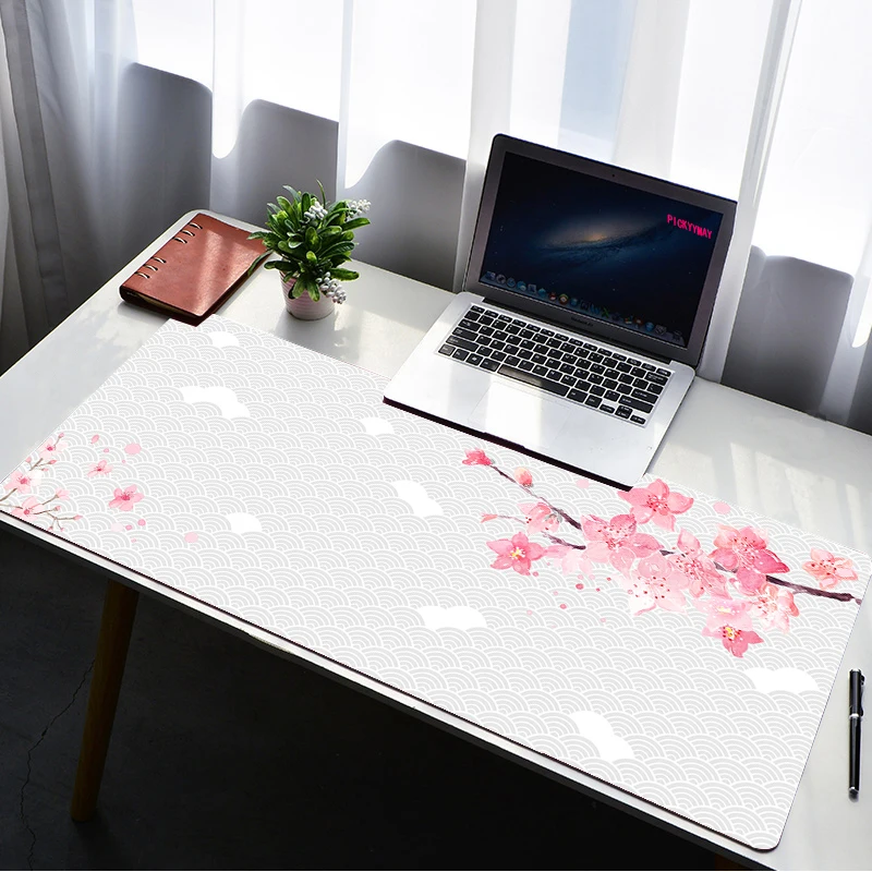 Large Pink Cherry Mouse Pad Waterproof Desktop Oil-proof Non-slip Desk Mat Gaming Accessories Pad Mouse Carpet Keyboard Gaming