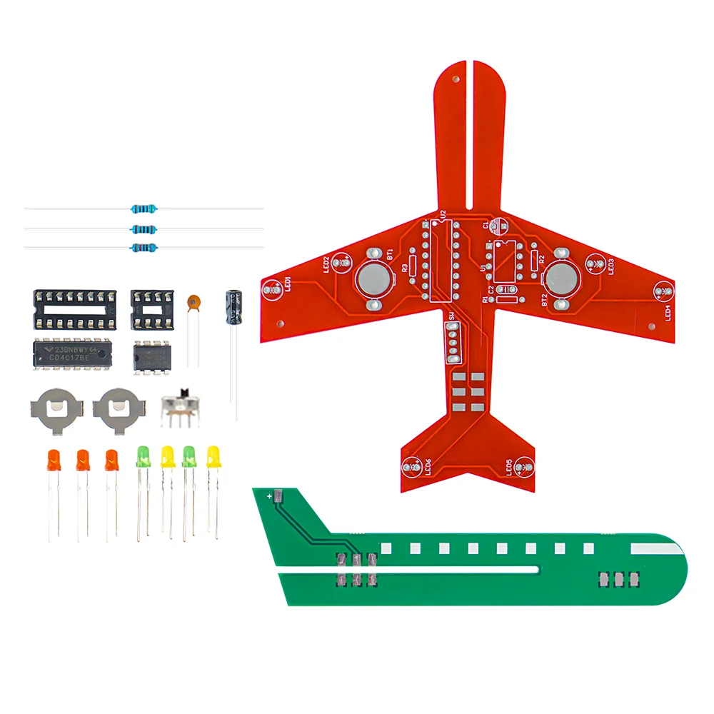 لتقوم بها بنفسك عدة إلكترونية طائرة صغيرة تدفق مصباح وامض CD4017 LED متعة العلوم مكونات إلكترونية لحام الجمعية الممارسة #2