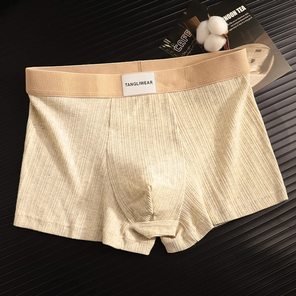 

Мужские трусики, однотонные полосатые трусы, хлопковое нижнее белье, бесшовные шорты-боксеры, мужское простое нижнее белье, сумка для геев, плавки, трусики