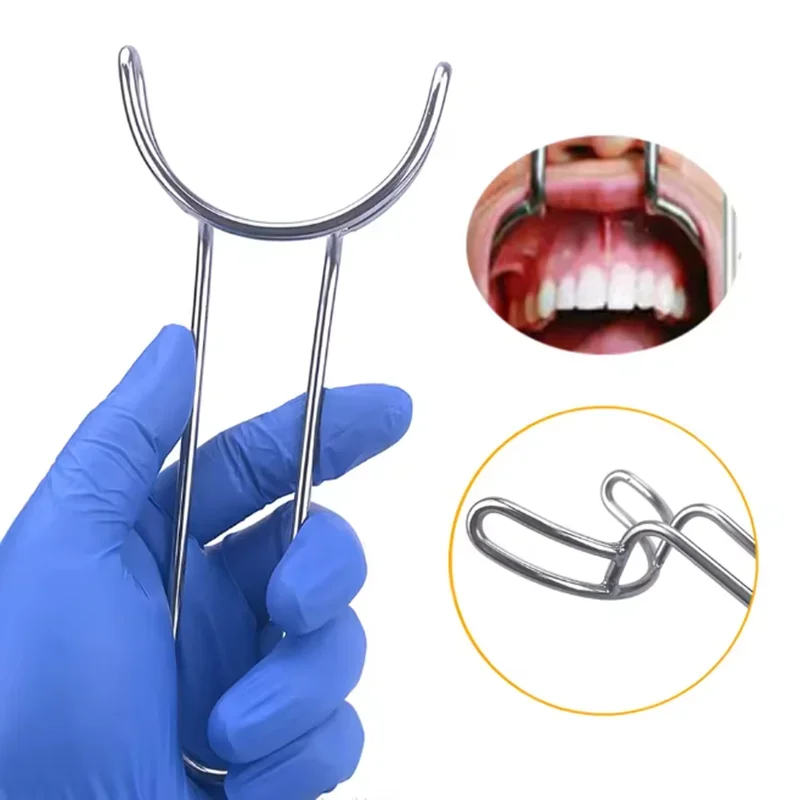 

1pcs Dental T-Implant Hook Stainless Steel Oral Lingual Isolation Hook Lower Lip Retractor Dental Surgery Opener Dentist Tools