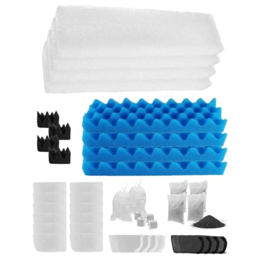 

38 Pack Aquarium Filter Media Kit Fit for Fluval 306 307 Canister Filters Includes Water Polishing Pad Bio Foam Pad Foam Blocks