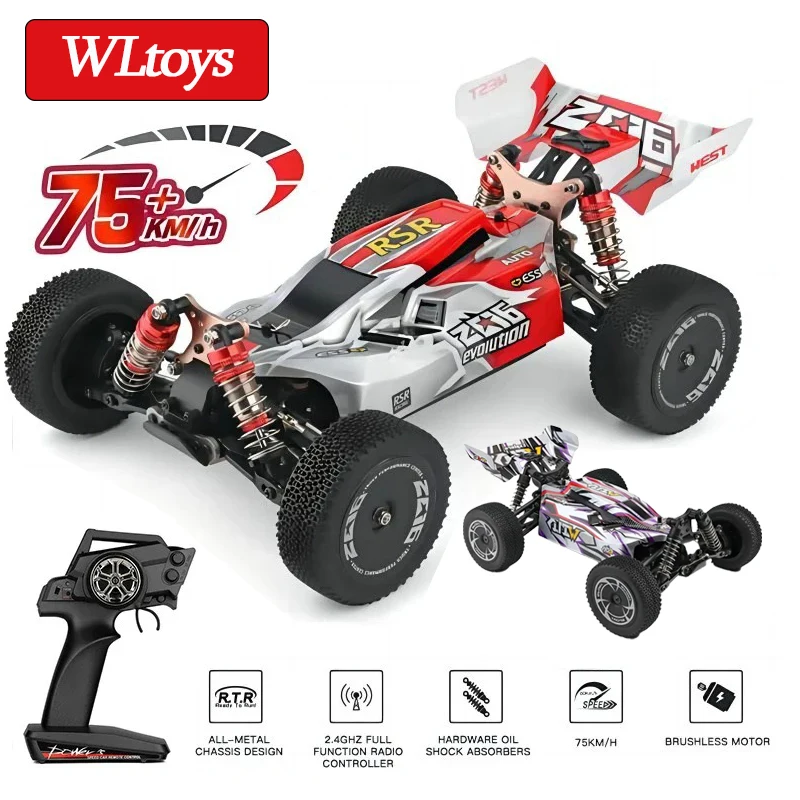 144010 WLtoys 1:14 RC Auto da corsa 60KM/H 2.4G Telecomando Ad alta velocità Off-Road Drift Assorbimento degli urti Ragazzi adulti Giocattoli Regalo per bambini