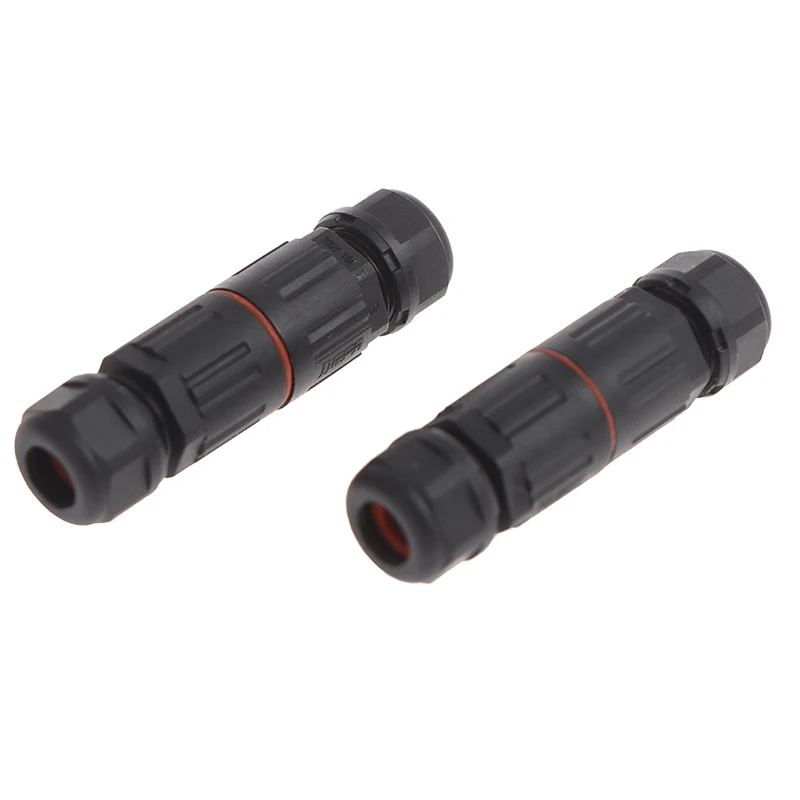 1 Pcs IP68 Industrial Electrical Waterproof Wire Cable Connector 2 Pin 3 Pin Outdoor Plug Socket Straight Quick Screw Connection
