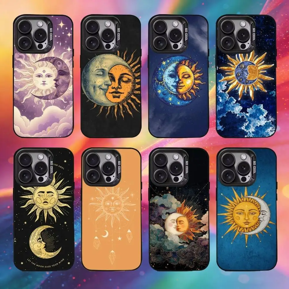 

Sun & Moon Phone Case For iPhone17, 16,15,14,13,12 Pro Max Black Candy Matte Shockproof Cover