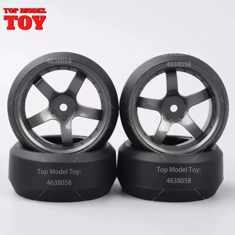 

4Pcs/Set 1:10 Scale Drift Tires and Wheel Rim with 12mm Hex fit HPI HSP 1:10 On-Road Car Accessories