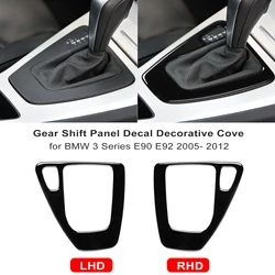 For BMW 3 Series E90 E92 2005-2008 2010 2011 2012 Accessories Black Car Interior Gear Shift Panel Decal Decorative Cover Trim