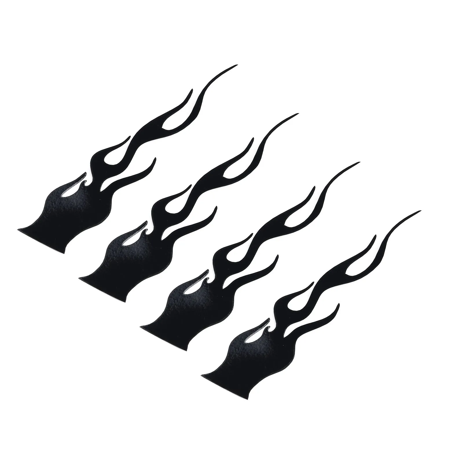 4 Pcs Vinyl Based Flame Reflective Sticker for Car Racing Laptop Skateboard Decal Waterproof and Peel Resistant