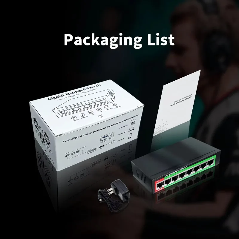 OEM/ODM Managed 8 Port Full Gigabit Ethernet Support Poe-in Switch Layer 2 Switch Cloud Managed Network Switch for Wireless AP view 6
