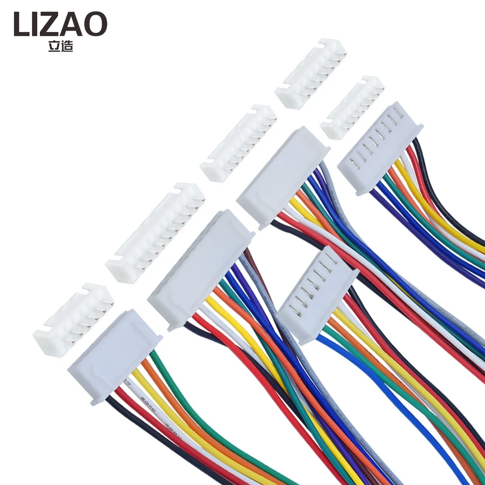 

LIZAO 10Sets XH2.54mm Connector Cable 2/3/4/5-10 Pin Male Female Plug Socket 26AWG Wire 20cm for Electronic Connection