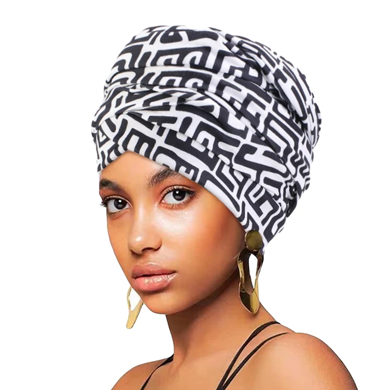 Women Muslim Turban Cap Long Style Elegant African print Auto Gele Headtie Female Head Wraps Nigeria Party Headpiece Turbante