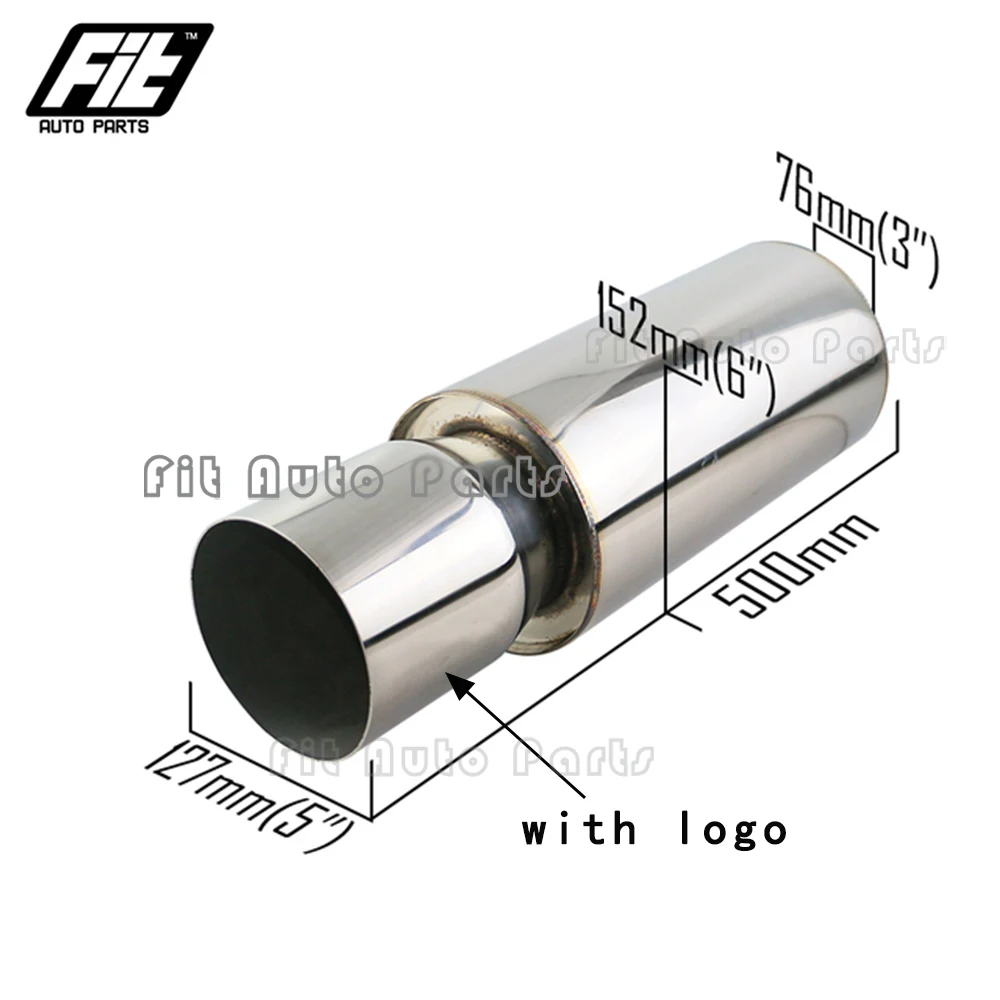 Stainless Steel Rear Muffler On The Car High Flow Racing Muffler Noisy Sound Exhaust Pipe