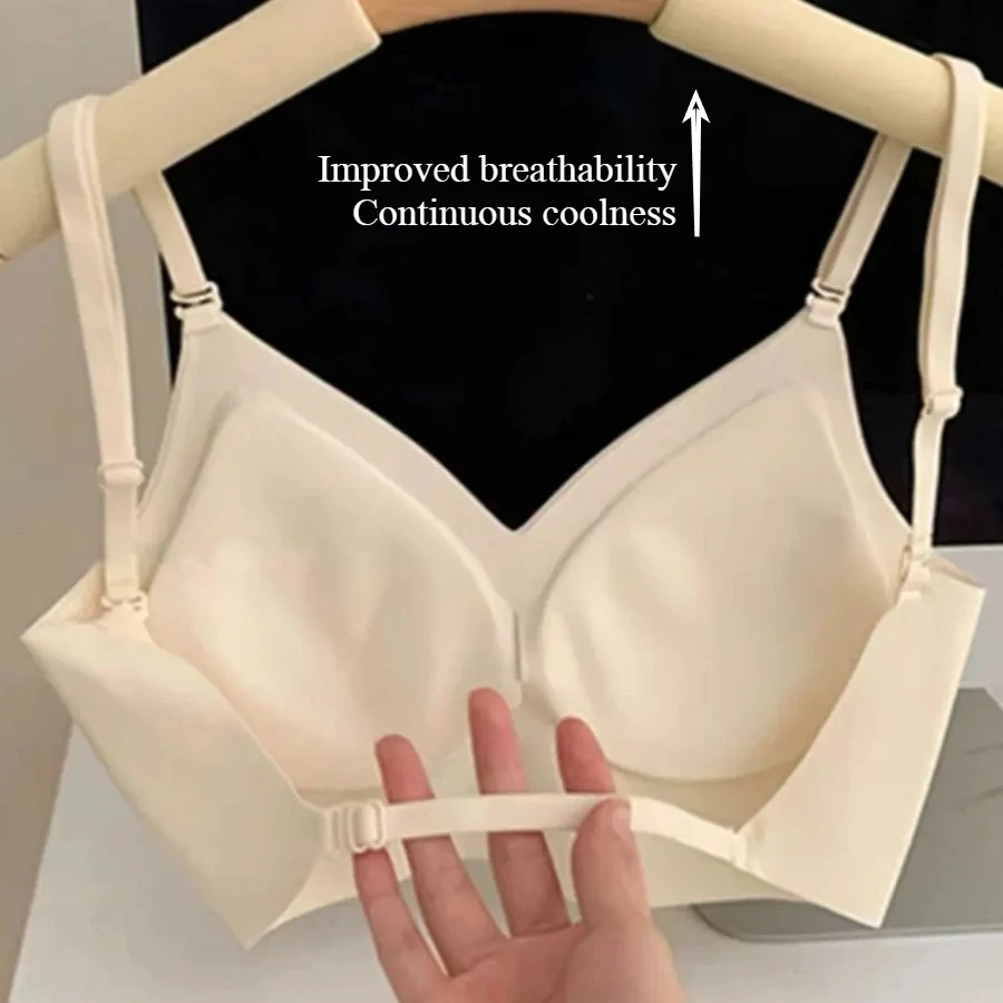 Reggiseno invisibile da donna Reggiseni con scollo a U profondo Top senza schienale per abiti Lingerie sexy con cinturino trasparente Intimo push up senza spalline
