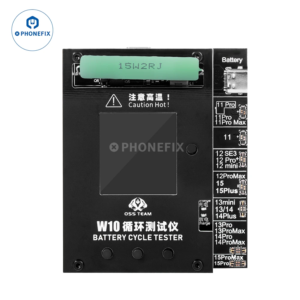 เครื่องปรับเทียบแบตเตอรี่ W10 OSS สำหรับแบตเตอรี่ IP 11-15ซีรีส์การทดสอบการปล่อยประจุแบตเตอรี่รอบรอบการชาร์จเพิ่มสุขภาพทำให้หน้าต่างโทรศัพท์ปรากฏขึ้น