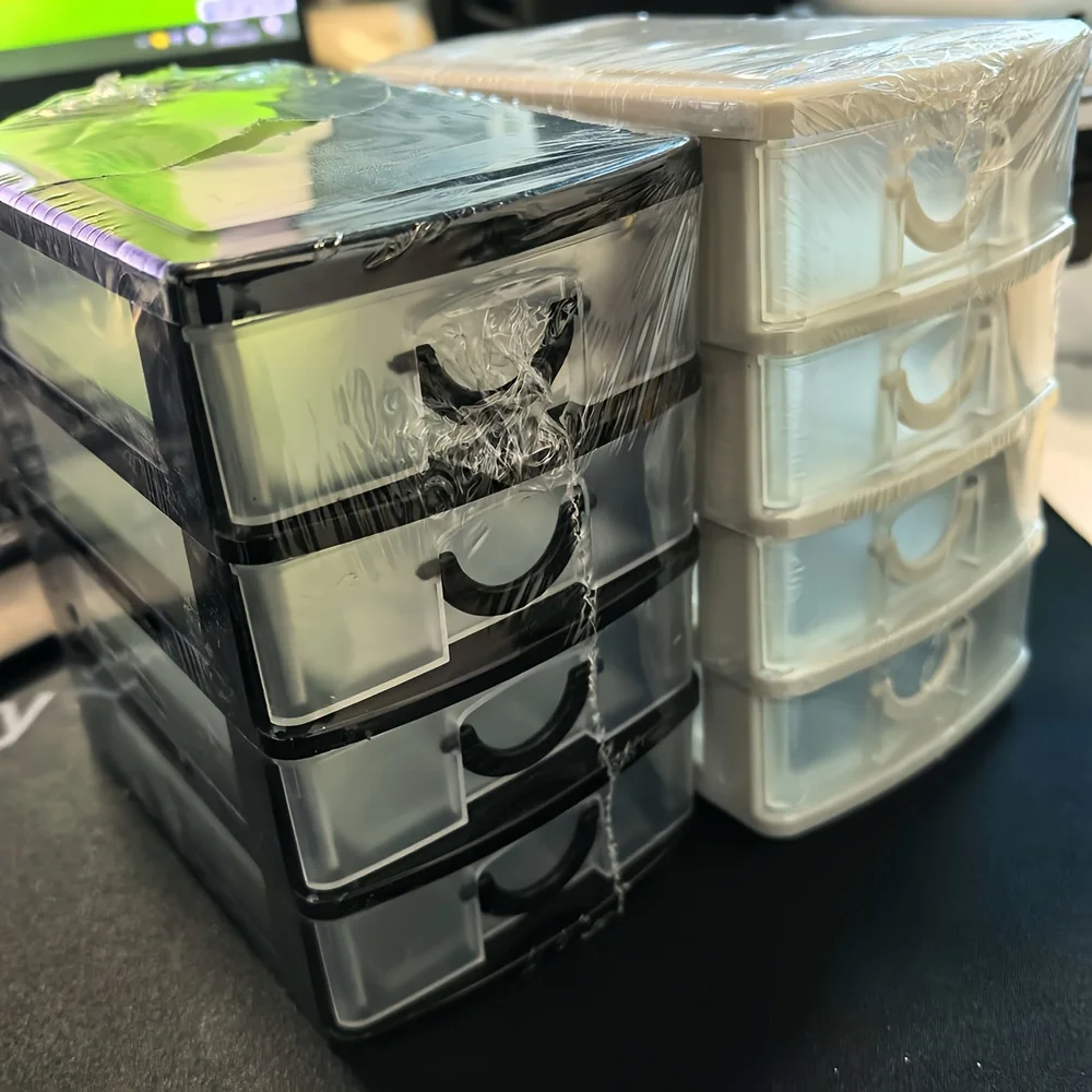 Caja de Almacenamiento Multifuncional de 4 Niveles con Cajones, Organizador de Armario y Almacenamiento de Plástico, Caja de Almacenamiento de Cosméticos para Escritorio