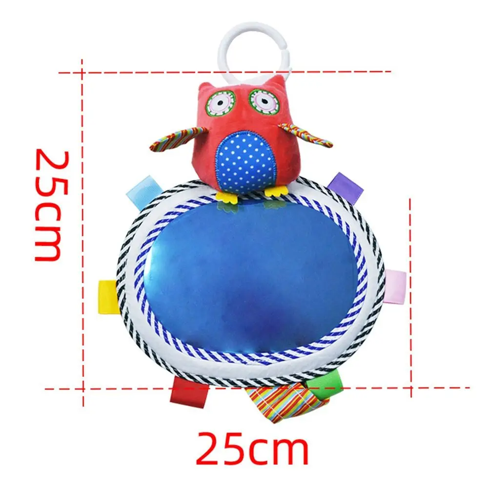 Cartoon Tier Plüsch Spielzeug Baby Auto Rückspiegel Sound Farbige Etiketten Baby Kognitive Spiegel Spielzeug Tisch Unterstützung mit Haken
