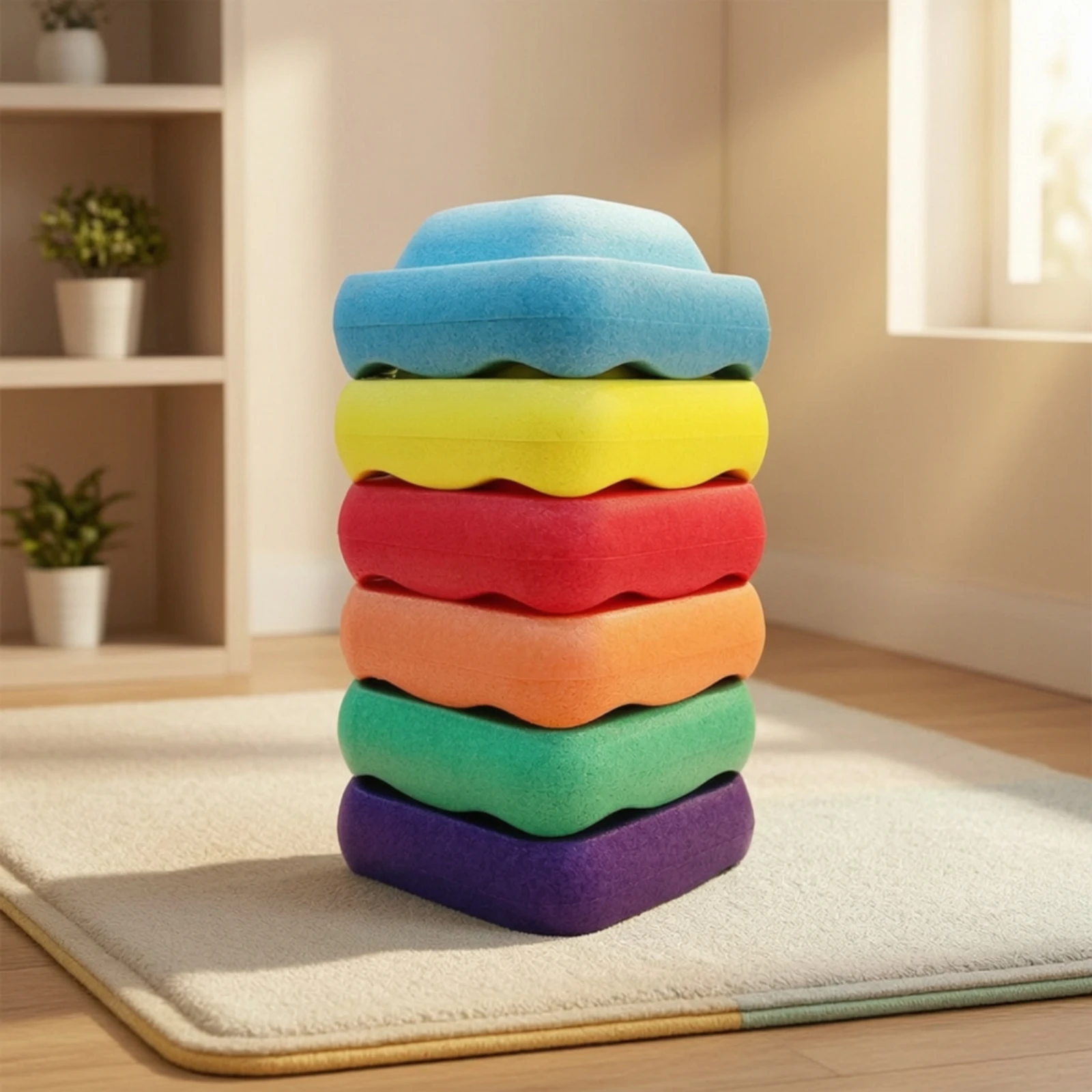 Stepping Stone Foam - 6-teiliges Balance-Trittstein-Set aus langlebigem Schaumstoff, leichtes