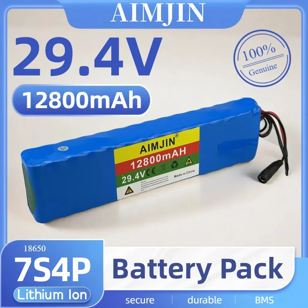 

18650 7S4P Lithium Ion Battery Pack 29.4V 12800mAh Rechargeable Battery Built in BMS Safe and durable